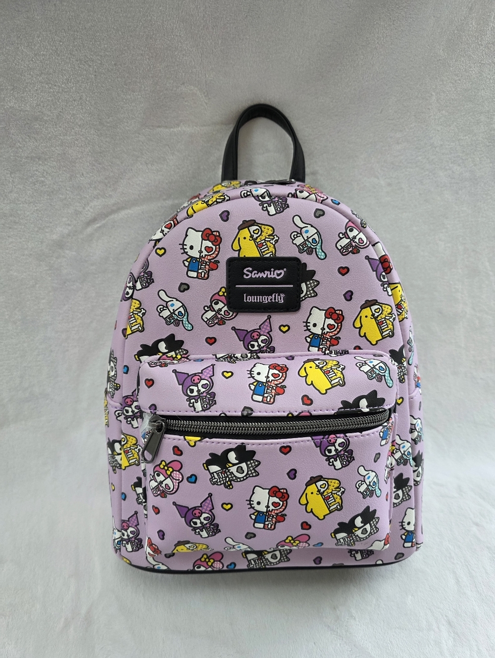 Loungefly Mini Backpack Sanrio Half Skeleton Purple Halloween & Hello Kitty